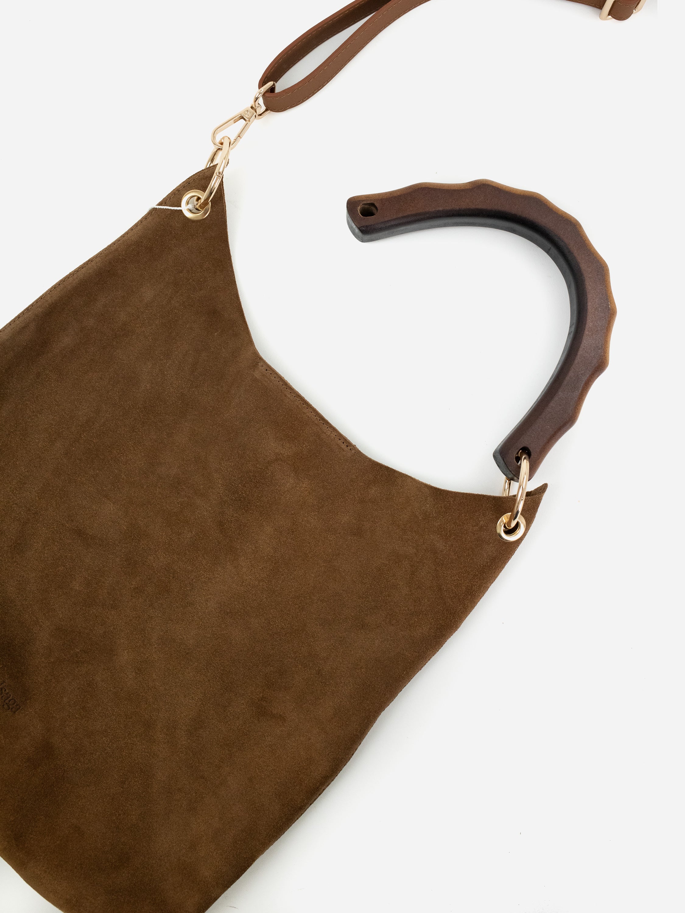 VITÓRIA CAMEL SUEDE HANDBAG