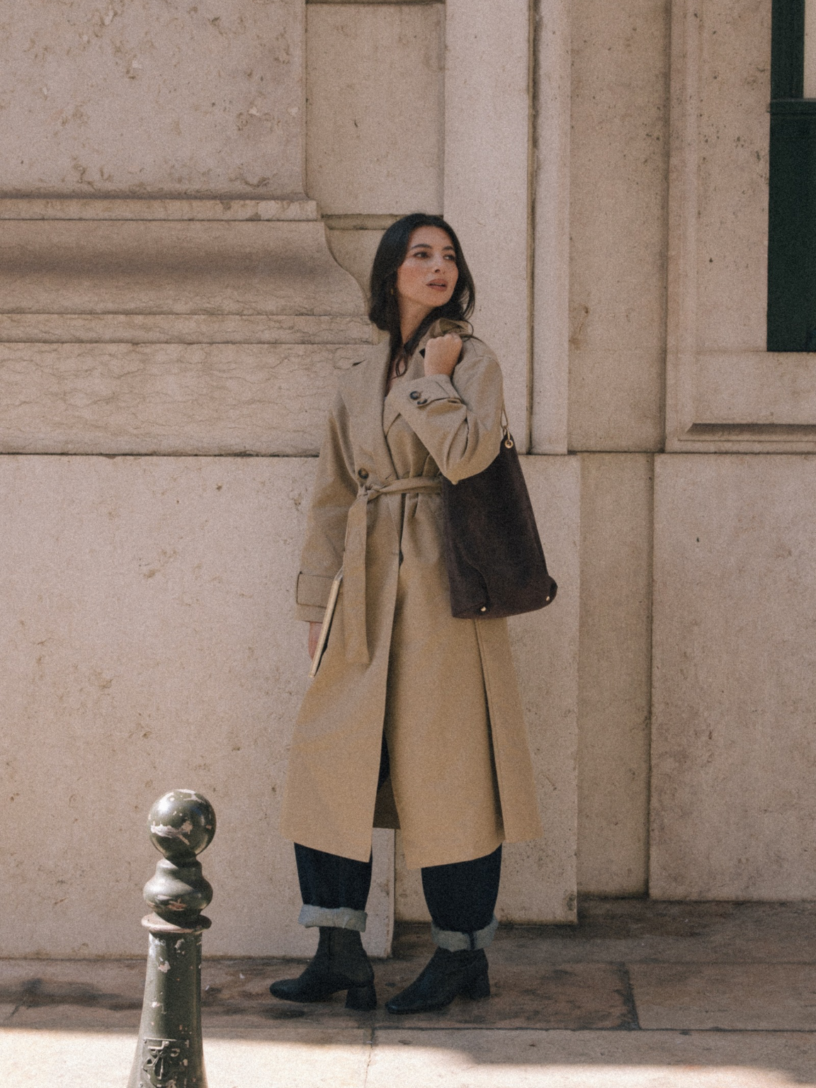 CLARA BROWN SUEDE HANDBAG