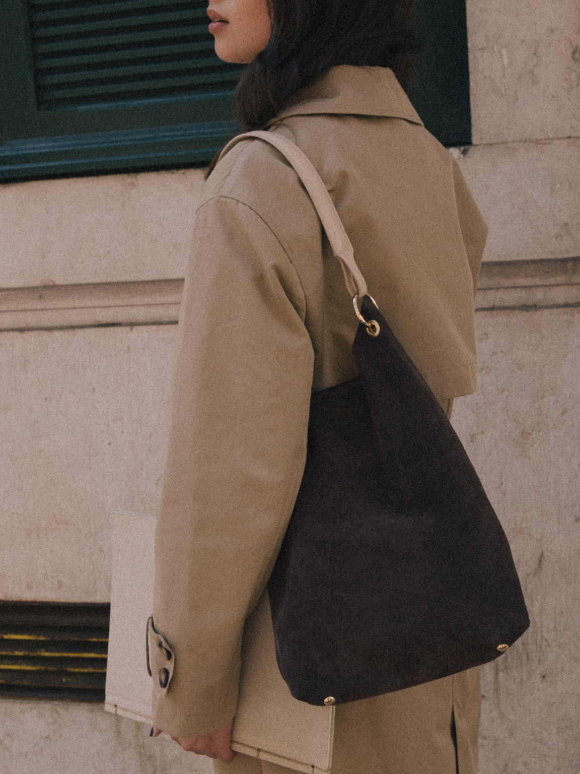 CLARA BROWN SUEDE HANDBAG