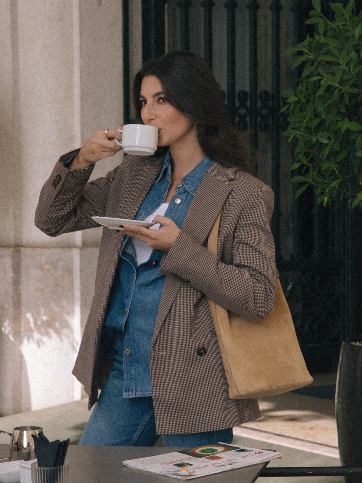 CLARA BROWN SUEDE HANDBAG