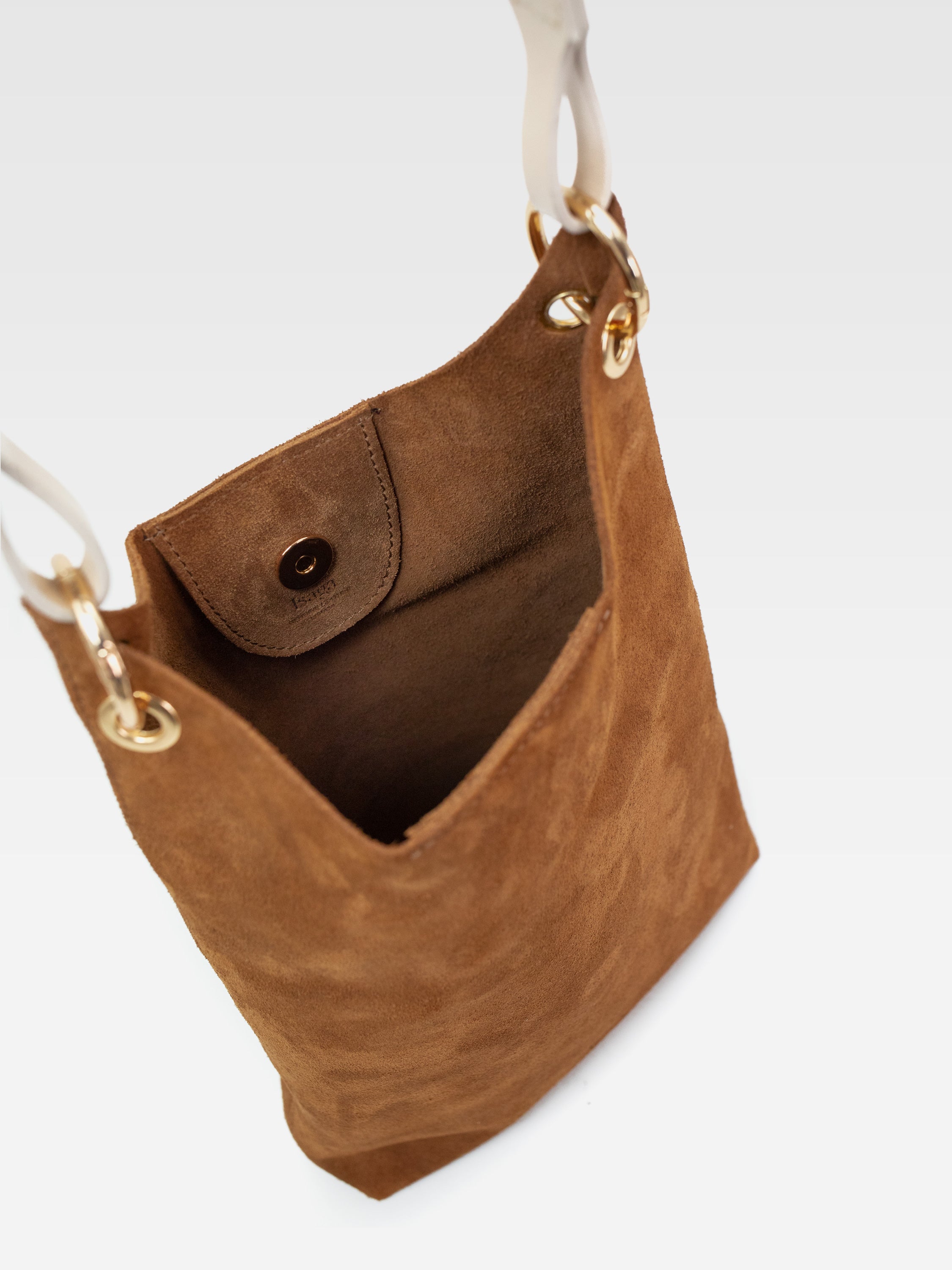 CLARA HONEY SUEDE HANDBAG