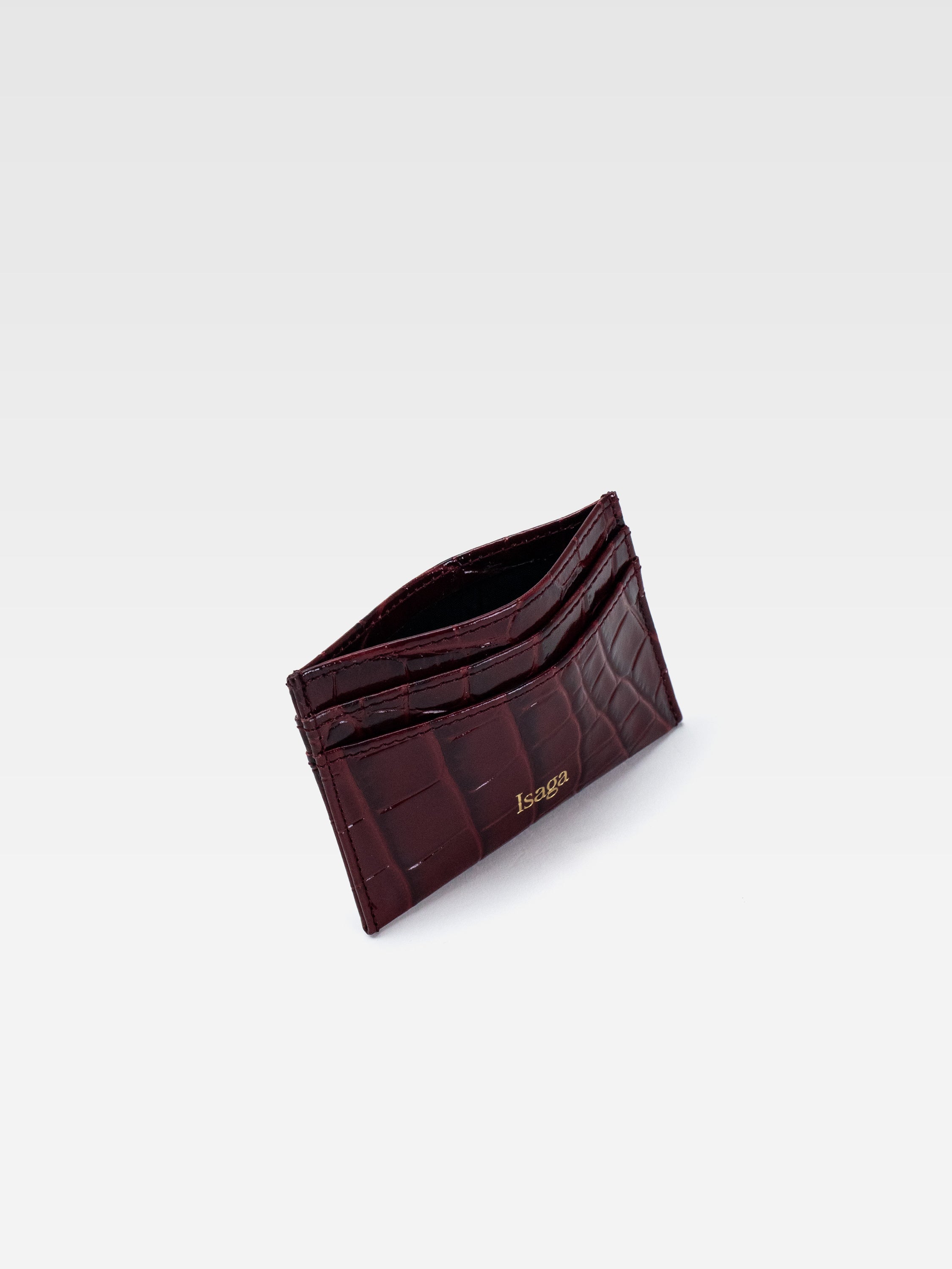 PORTA CARTÕES GRACE CROCO BORDEAUX