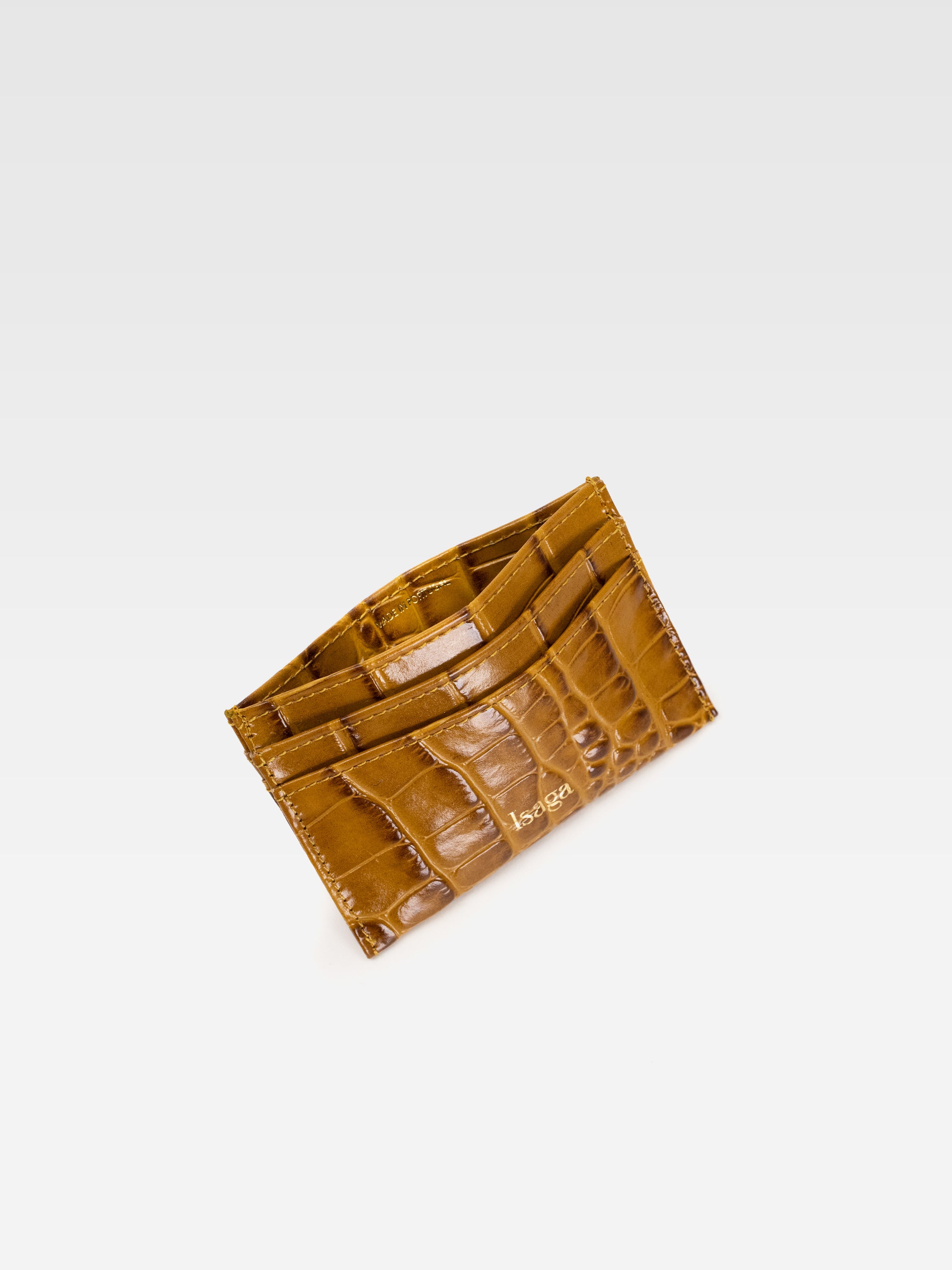 PORTA CARTÕES GRACE CROCO MEL