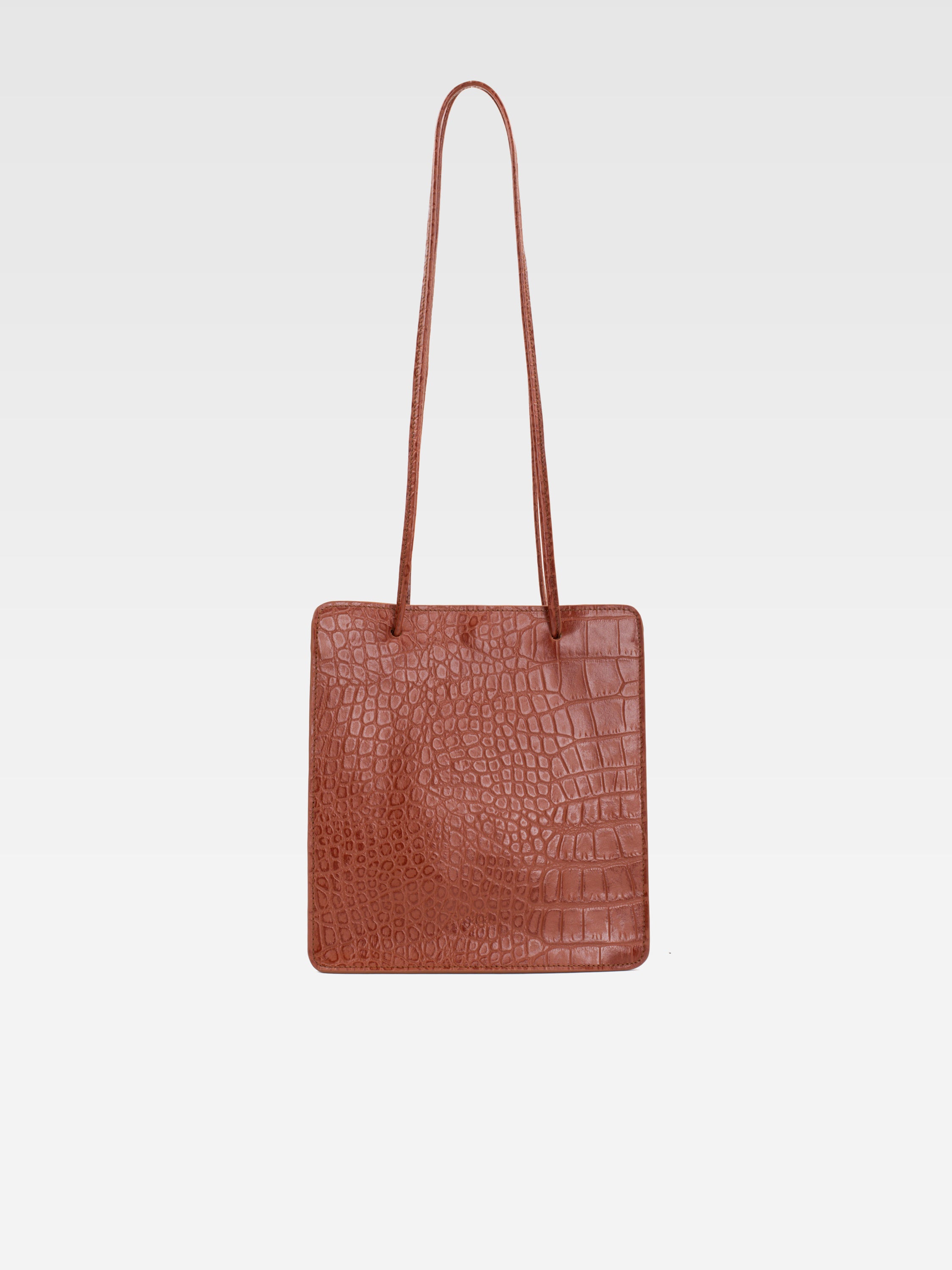 JUDI MEDIUM CROCO RED BRICK